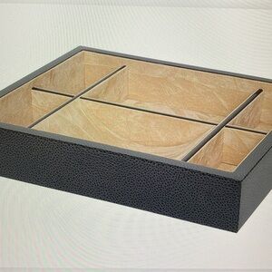 Versai Italian Luxe Mens Valet Jewelry Watch Nightstand Organizer Tray Green